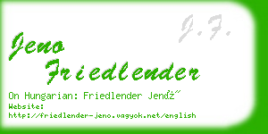 jeno friedlender business card